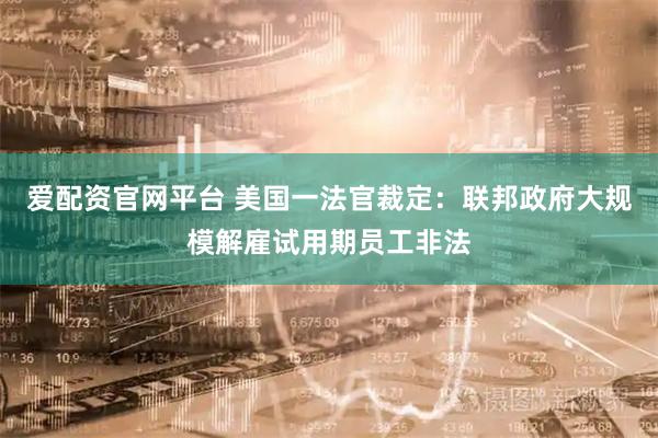 爱配资官网平台 美国一法官裁定：联邦政府大规模解雇试用期员工非法
